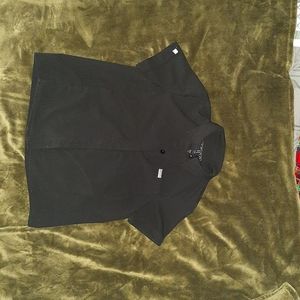 Figs black collar scrub top